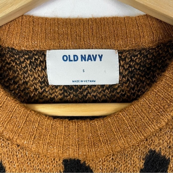 Old Navy Brown Cozy Leopard Print Crewneck Sweater S - Picture 5 of 5